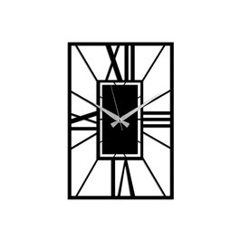 Wallity Reloj de pared metálico Striped en negro